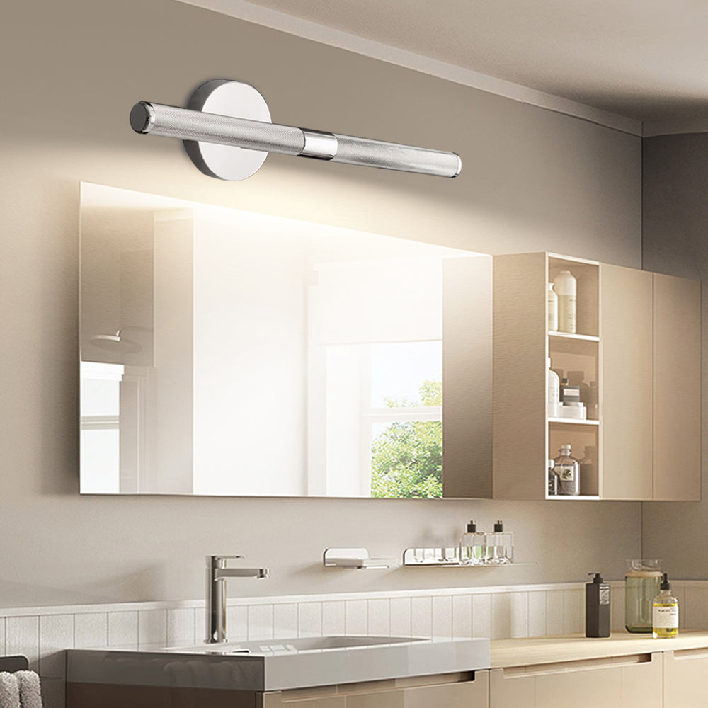 Modern Knurled Texture LED Bathroom Vanity Light Fixture with Swiveling Head 0