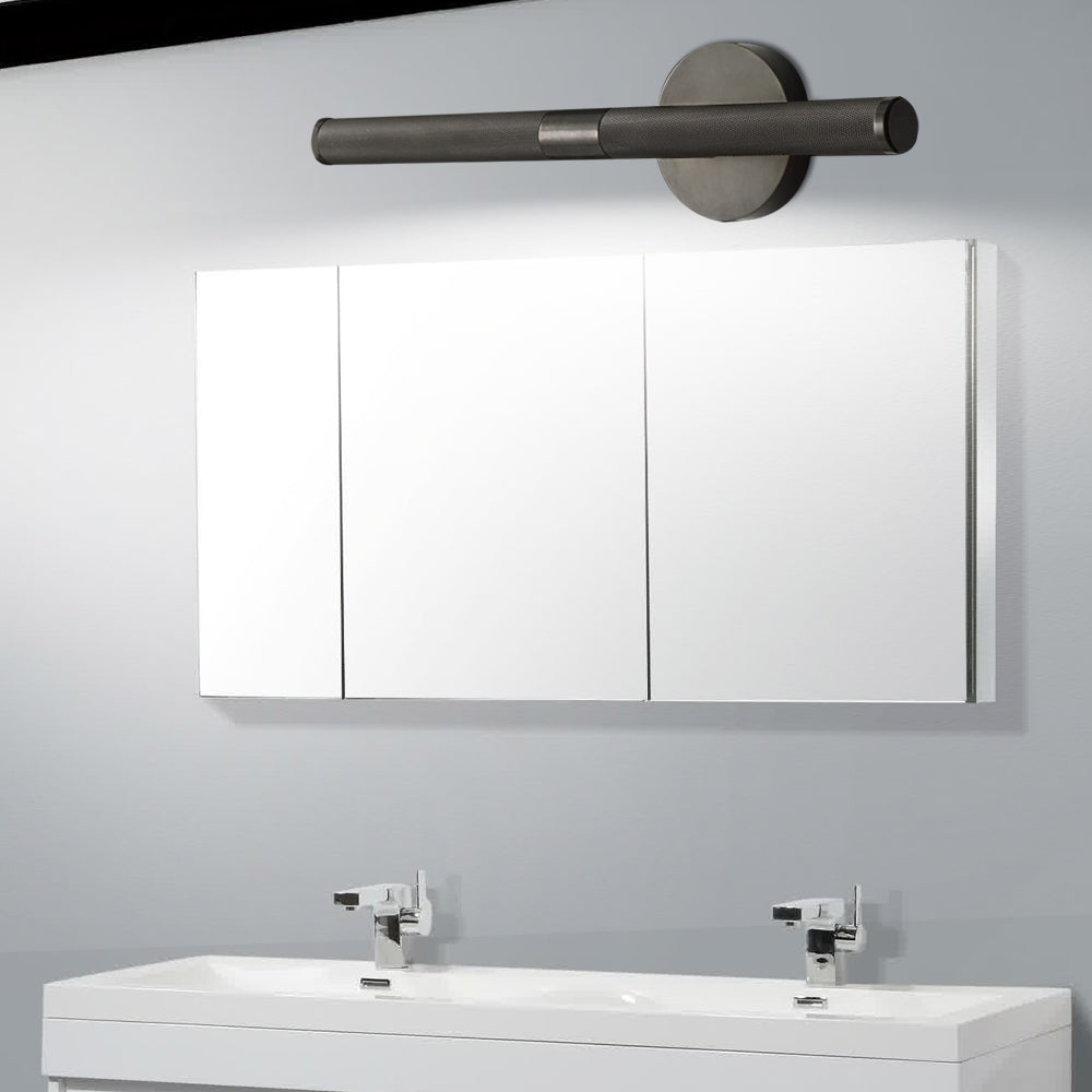 Modern Knurled Texture LED Bathroom Vanity Light Fixture with Swiveling Head 4