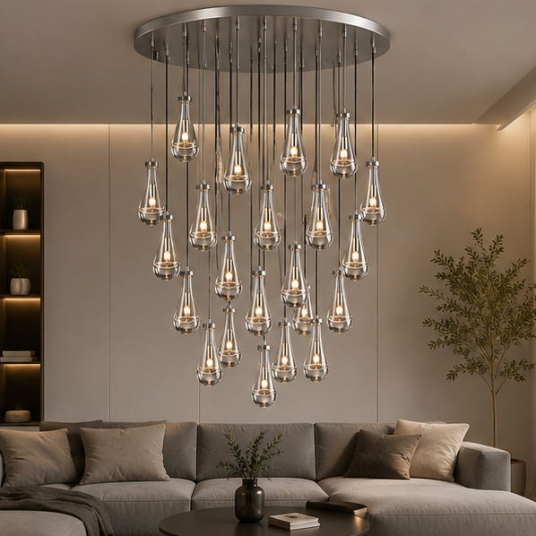 Modern Luxury Raindrop Round Chandelier