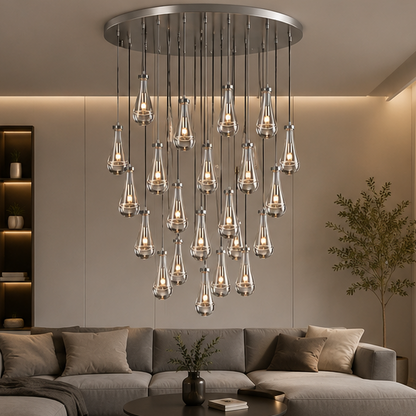Modern Luxury Raindrop Round Chandelier
