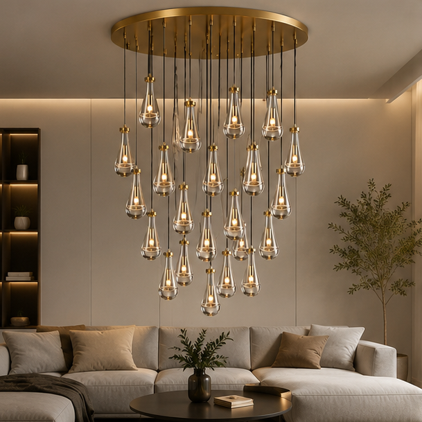 Modern Luxury Raindrop Round Chandelier
