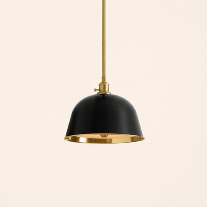 RoyaleGlow Modern Industrial Bell Pendant Light - Gold & Cream Metal Shade