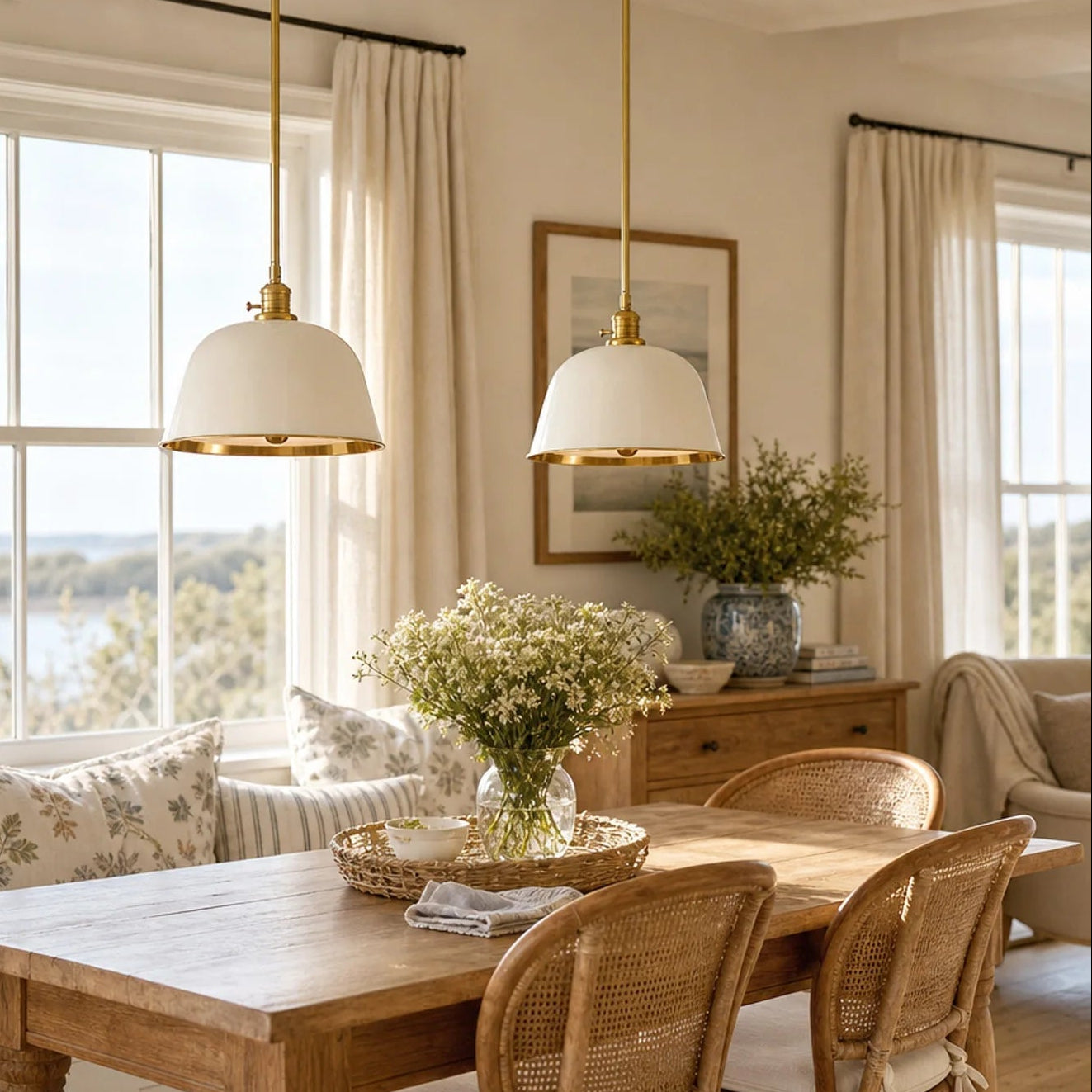 Modern Metal Color Diffuser Bell Pole Pendant Light 3