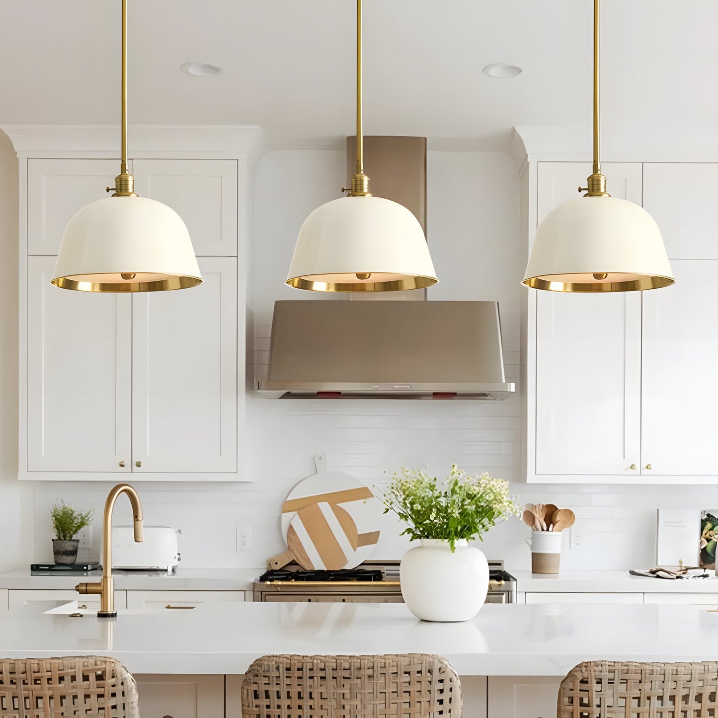 Modern Metal Color Diffuser Bell Pole Pendant Light 5