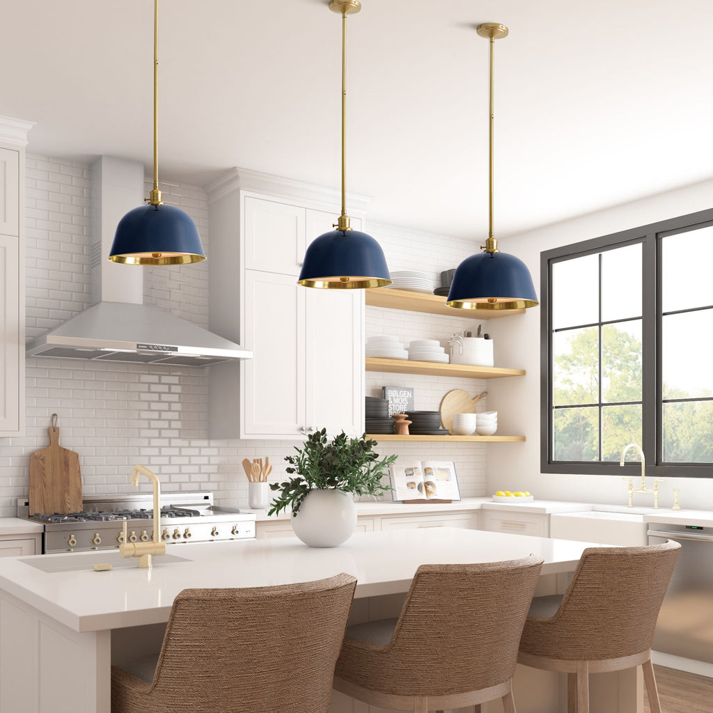 Modern Metal Color Diffuser Bell Pole Pendant Light 6
