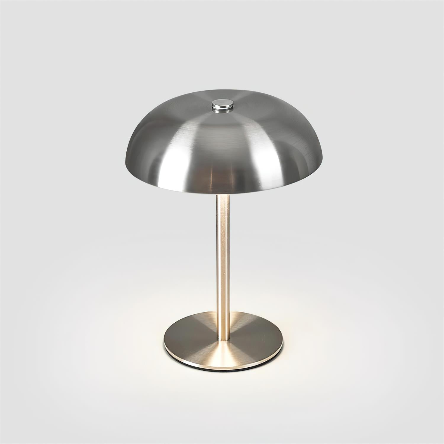 Modern Metal Table Lamp with Integrated LED – Crescent Design, Silver Finish 7