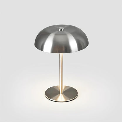 Modern Metal Table Lamp with Integrated LED – Crescent Design, Silver Finish 7