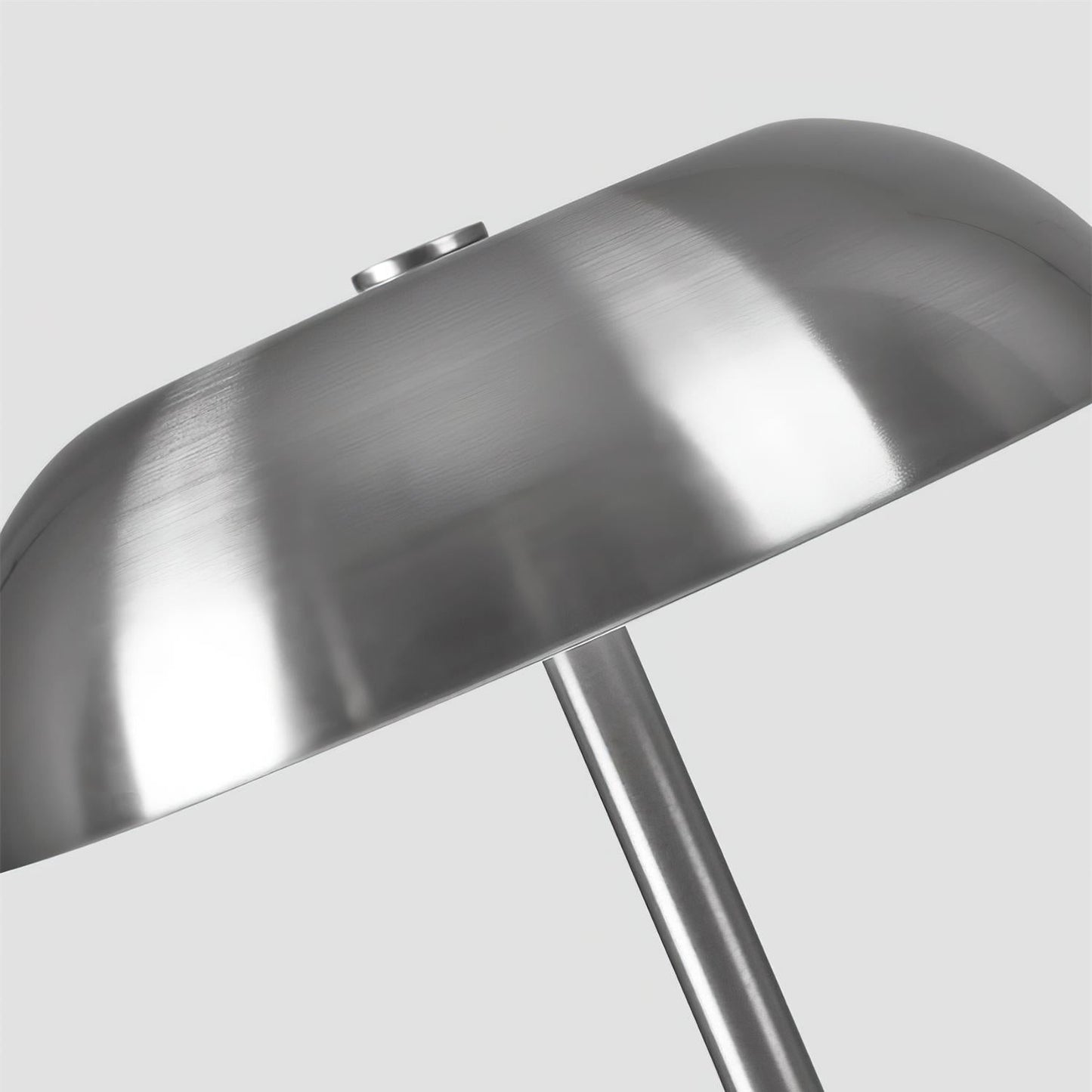Modern Metal Table Lamp with Integrated LED – Crescent Design, Silver Finish 8
