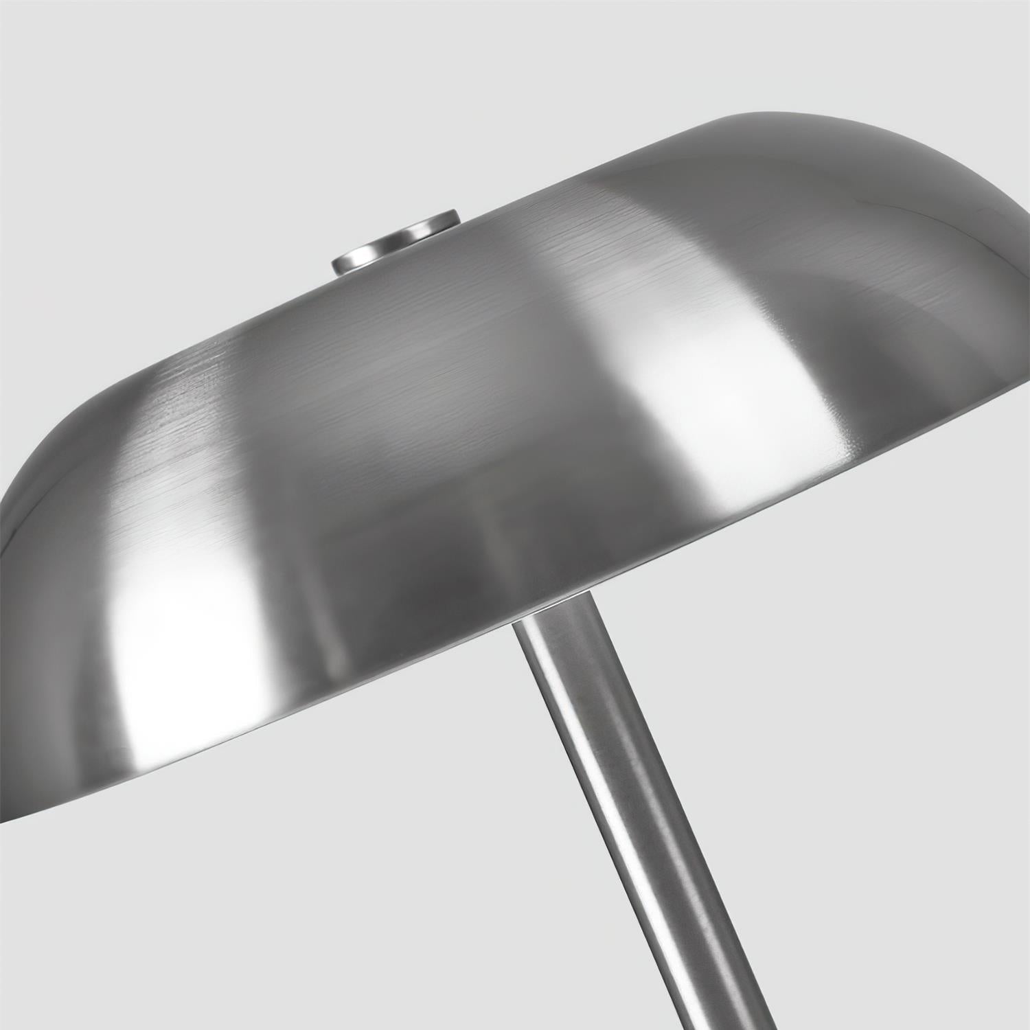 Modern Metal Table Lamp with Integrated LED – Crescent Design, Silver Finish 8