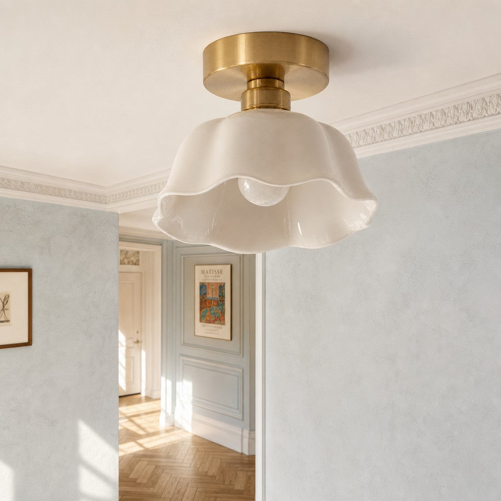 Modern Mini Flower White Ceramic Pendant Light for Dining Room 1