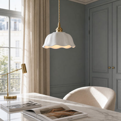 Modern Mini Flower White Ceramic Pendant Light for Dining Room 3