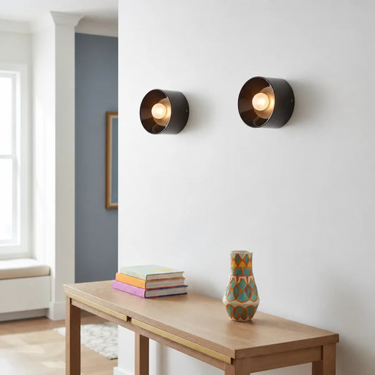 LuxRoyale Modern Round LED Wall Sconce - Decorative Architectural Mini Wall Light