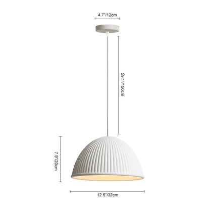 Modern Minimalist 1-Light Ribbed Resin Dome Pendant Light 2