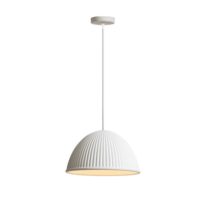 Modern Minimalist 1-Light Ribbed Resin Dome Pendant Light 3