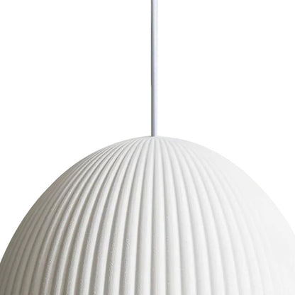 Modern Minimalist 1-Light Ribbed Resin Dome Pendant Light 4