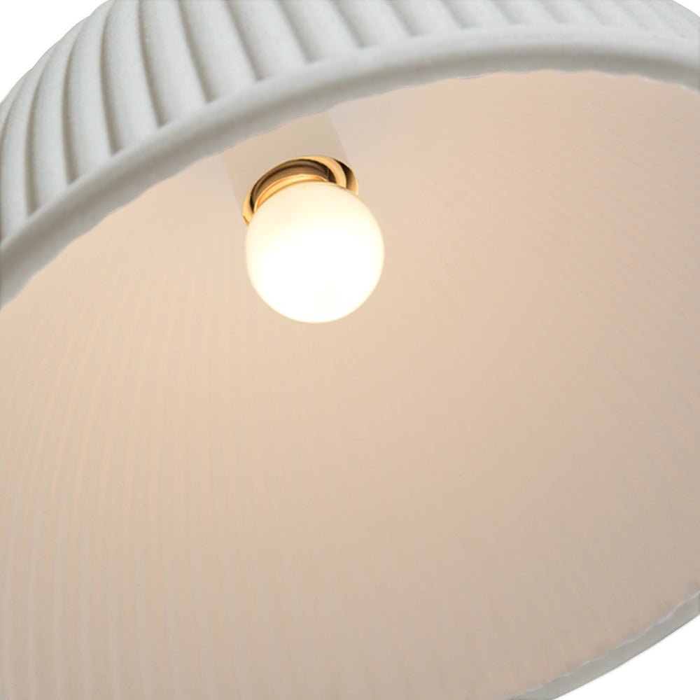 Modern Minimalist 1-Light Ribbed Resin Dome Pendant Light 6
