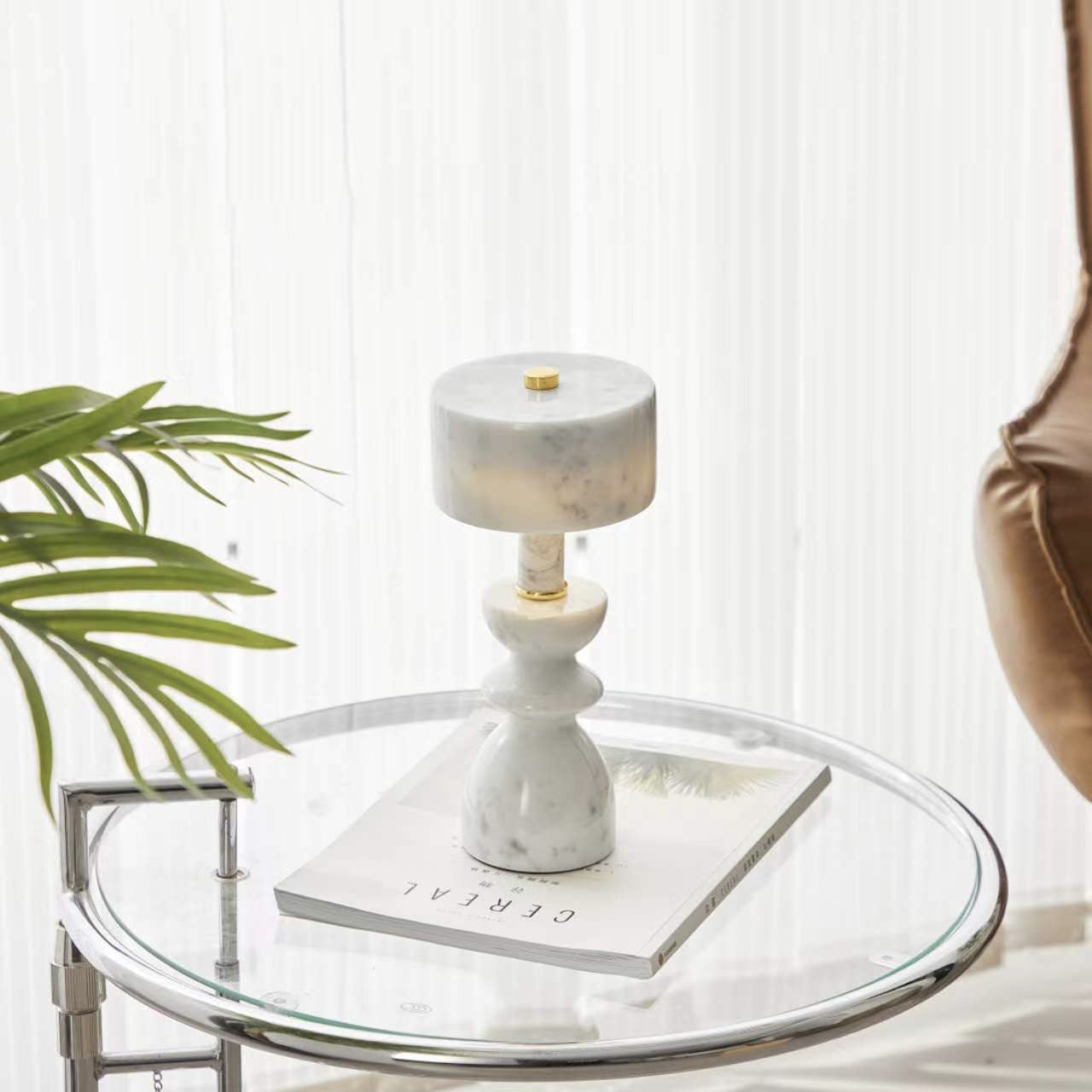 Modern Minimalist Aluminum Marble USB LED Table Lamp 0