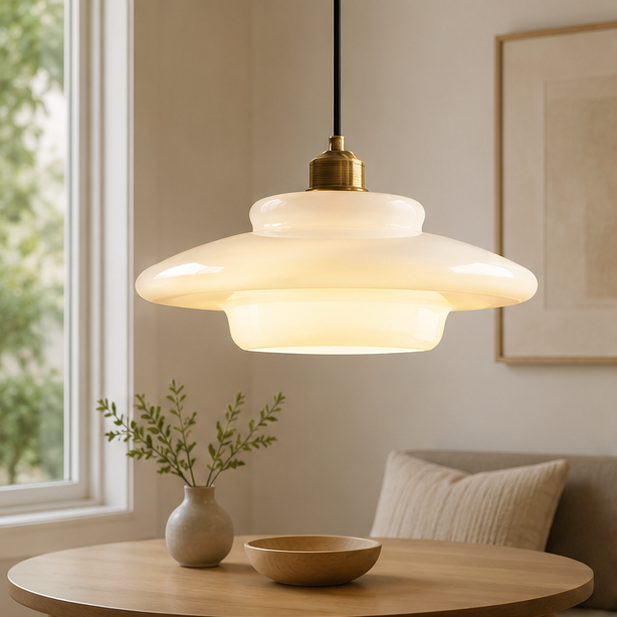  Modern Minimalist Milk Glass Pendant Light