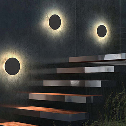 RoyaleGlow Round LED Outdoor Wall Sconce Stainless Steel With Acrylic Diffuser & IP65