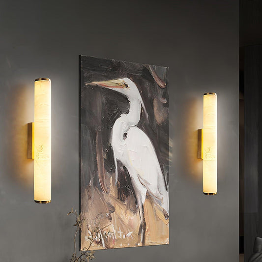 LuxRoyale Spanish Marble Copper Wall Sconce - Modern & Minimalist Wall Light