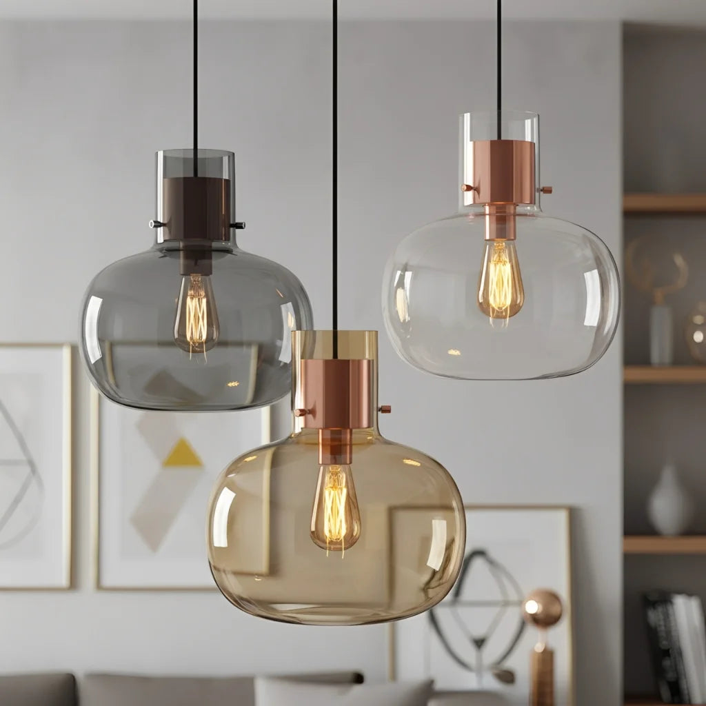Modern Nordic Glass Globe Pendant Light 0