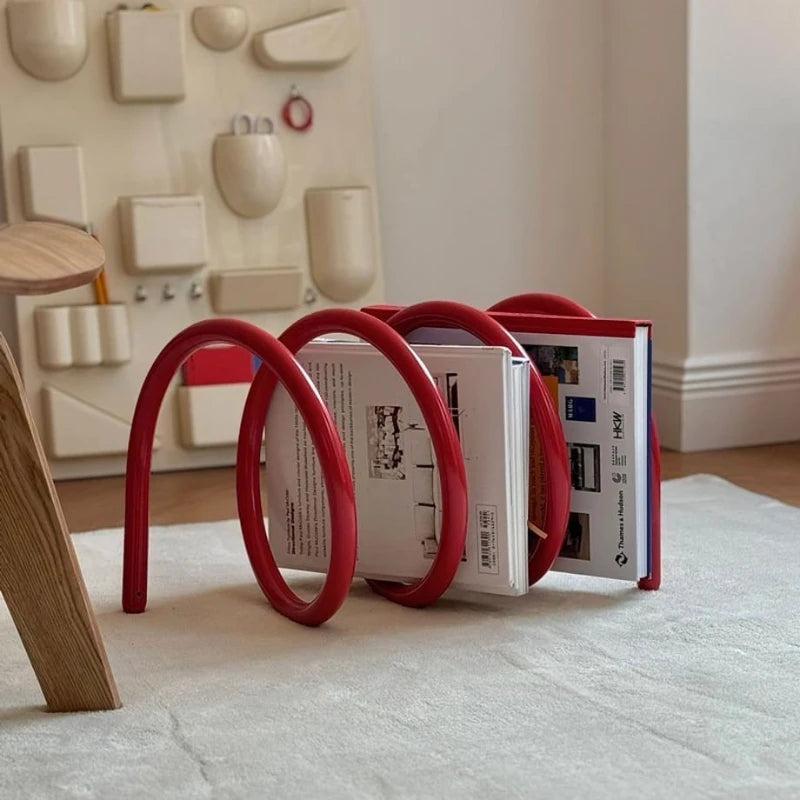 Royelux Modern Metal Loop Book & Magazine Display Organizer - Nordic Tabletop Rack-Royale Basic