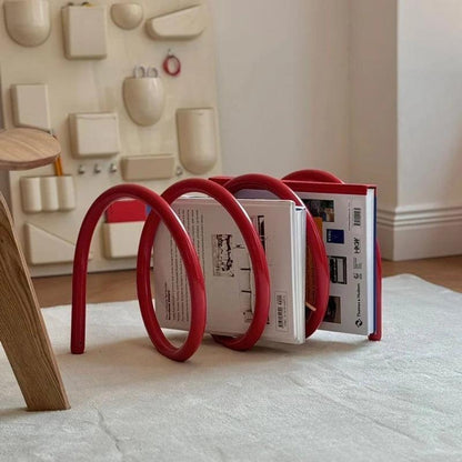Royelux Modern Metal Loop Book & Magazine Display Organizer - Nordic Tabletop Rack-Royale Basic