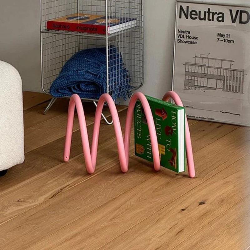 Royelux Modern Metal Loop Book & Magazine Display Organizer - Nordic Tabletop Rack-Royale Basic