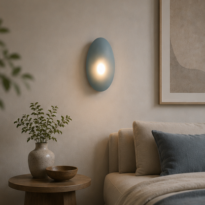 Modern Pebble Wall Light - Rounded Ambient Glass Sconce 