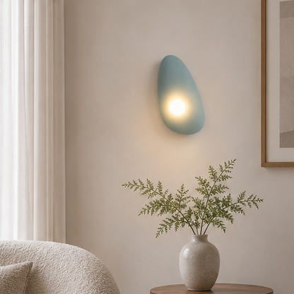 Modern Pebble Wall Light - Rounded Ambient Glass Sconce 