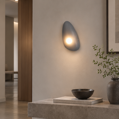 Modern Pebble Wall Light - Rounded Ambient Glass Sconce 