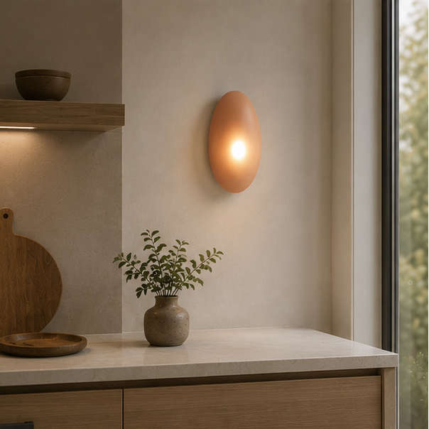 Modern Pebble Wall Light - Rounded Ambient Glass Sconce 