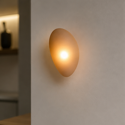 Modern Pebble Wall Light - Rounded Ambient Glass Sconce 