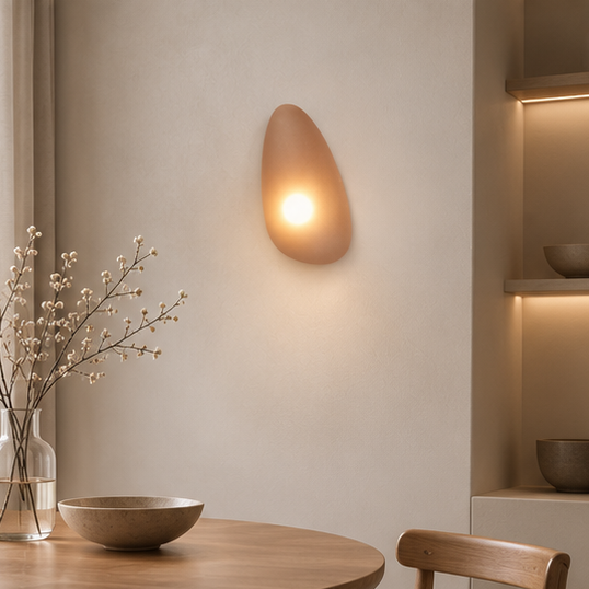 Modern Pebble Wall Light - Rounded Ambient Glass Sconce 