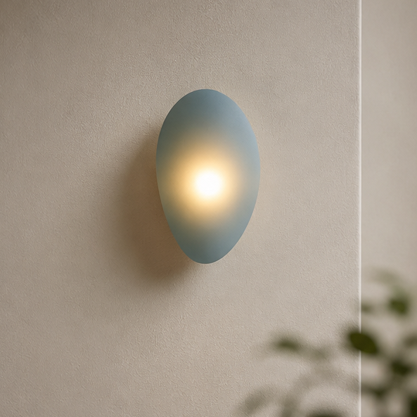 Modern Pebble Wall Light - Rounded Ambient Glass Sconce 