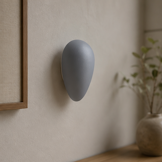 Modern Pebble Wall Light - Rounded Ambient Glass Sconce 