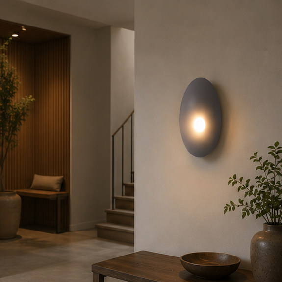 Modern Pebble Wall Light - Rounded Ambient Glass Sconce 