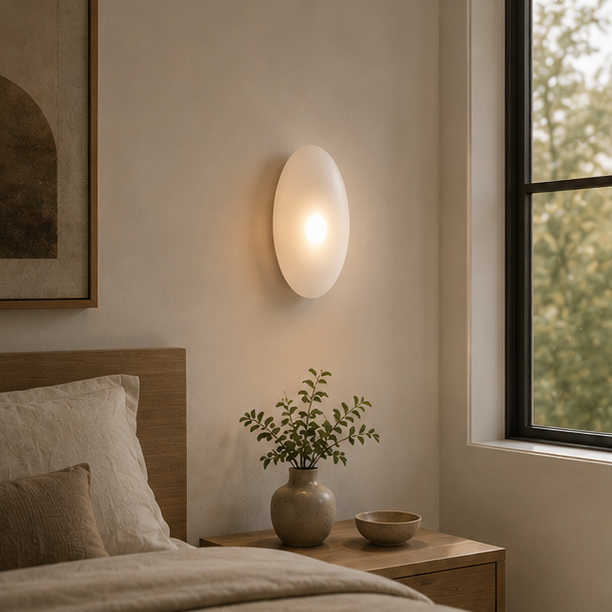 Modern Pebble Wall Light - Rounded Ambient Glass Sconce 