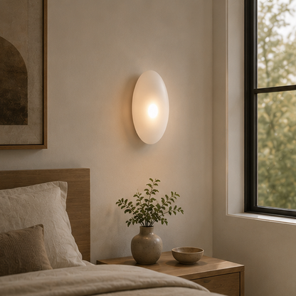 Modern Pebble Wall Light - Rounded Ambient Glass Sconce 