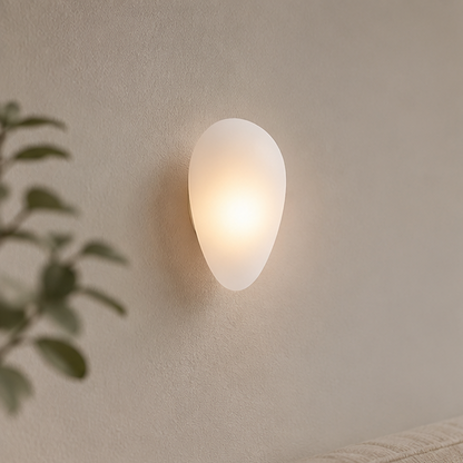 Modern Pebble Wall Light - Rounded Ambient Glass Sconce 
