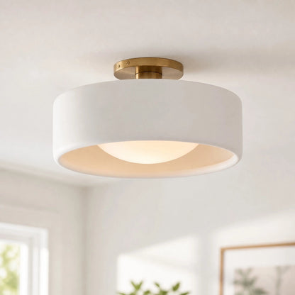 Modern Porcelain Semi Flush Mount Ceiling Light 0
