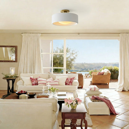 Modern Porcelain Semi Flush Mount Ceiling Light 2