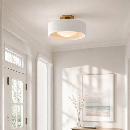 Modern Porcelain Semi Flush Mount Ceiling Light 5