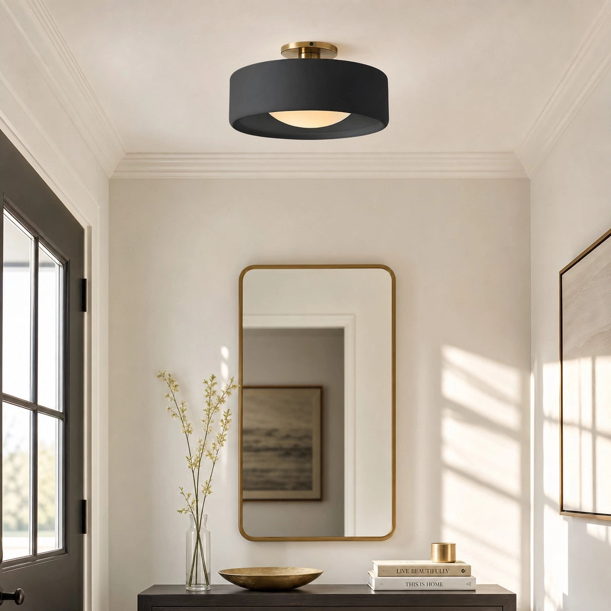 Modern Porcelain Semi Flush Mount Ceiling Light 7