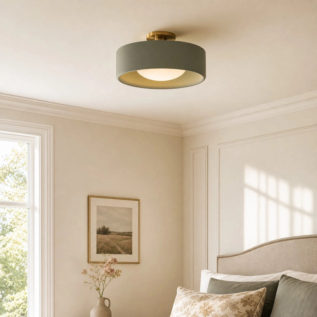 Modern Porcelain Semi Flush Mount Ceiling Light 8