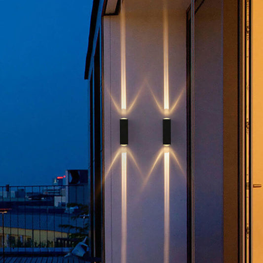 LuxRoyale Outdoor Rectangular COB LED Wall Sconce Light IP65 Aluminum Weatherproof