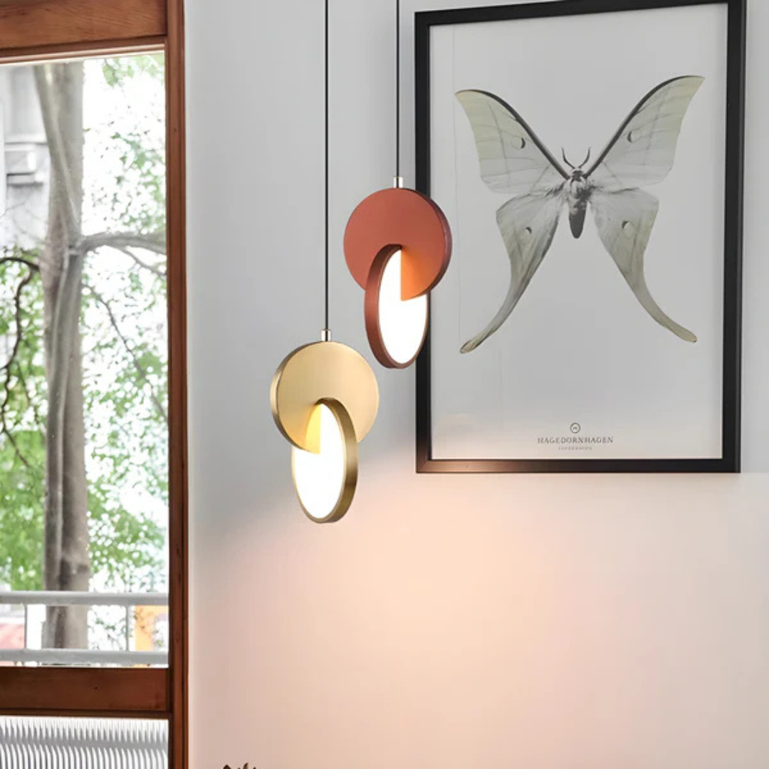 Modern Scandinavian LED hanging lamp – aluminum design lamp in unique shape 1