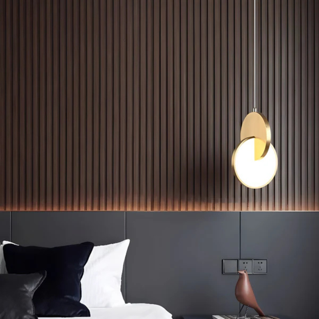 Modern Scandinavian LED hanging lamp – aluminum design lamp in unique shape 5