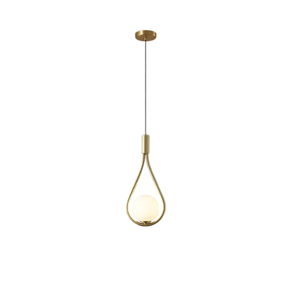 RoyaleGlow Modern Droplet Pendant Light Gold Finish Minimalist Globe Hanging Lamp