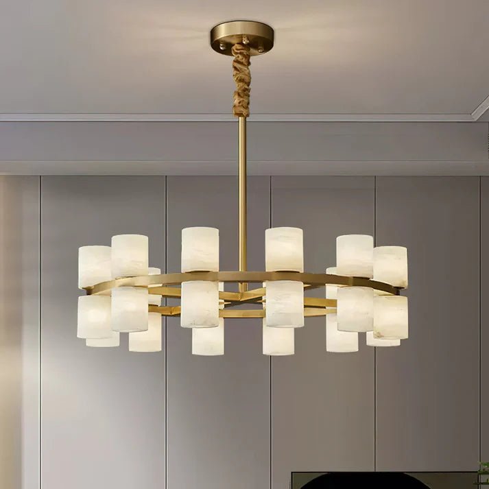 Modern Tabitha Alabaster Chandelier 8